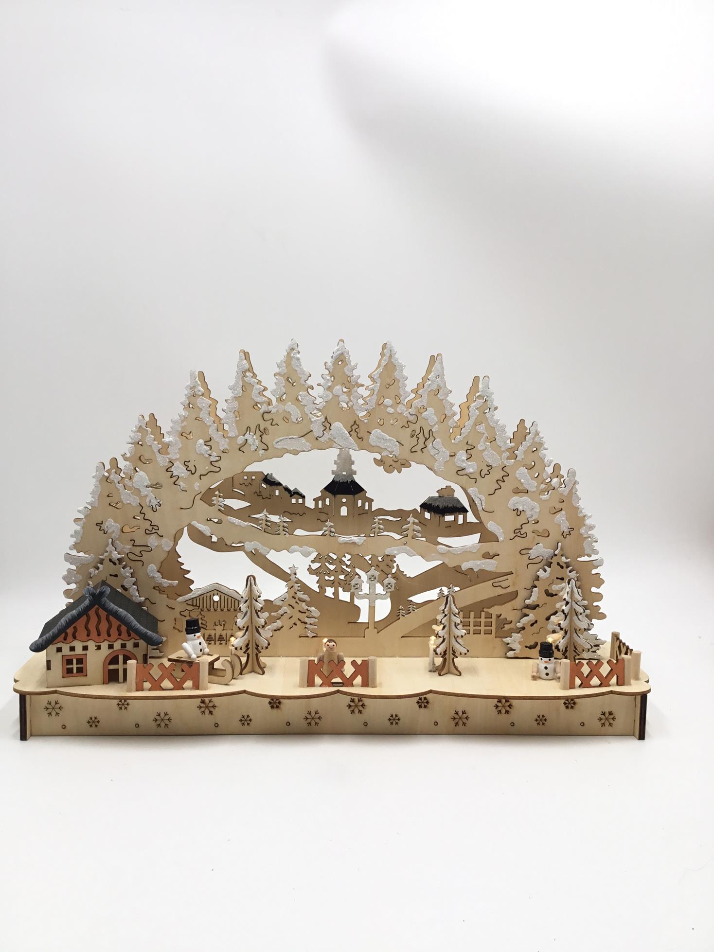 23QD008 products warm white LED wooden tree light bridge christmas led lights for room table decoration motif light