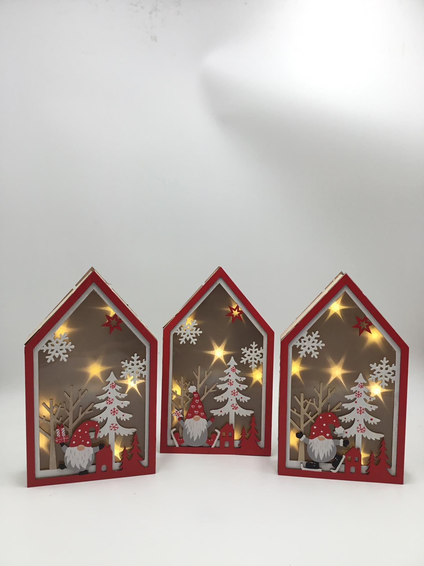 23LED007 luminous wooden Christmas desktop ornaments Christmas decoration with lights