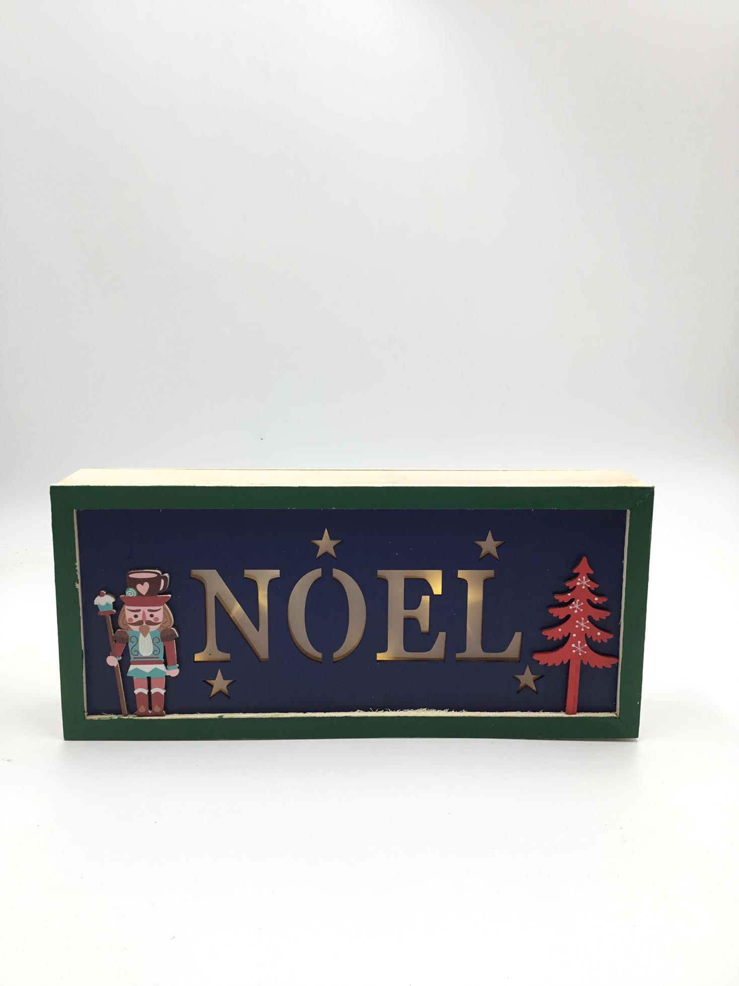23LED011 Christmas decoration Wooden Nutcracker LED lights Christmas wood craft signs