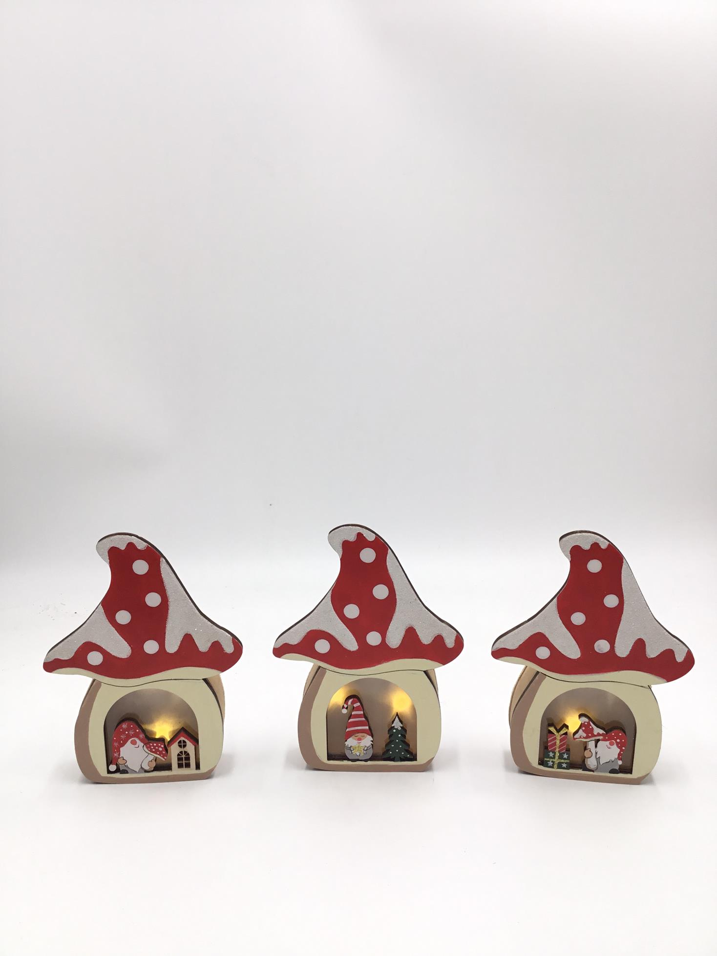 23LED024 LED Desktop Decorative light Christmas festive decorative light Wooden base Santa Claus withxmushroom night light