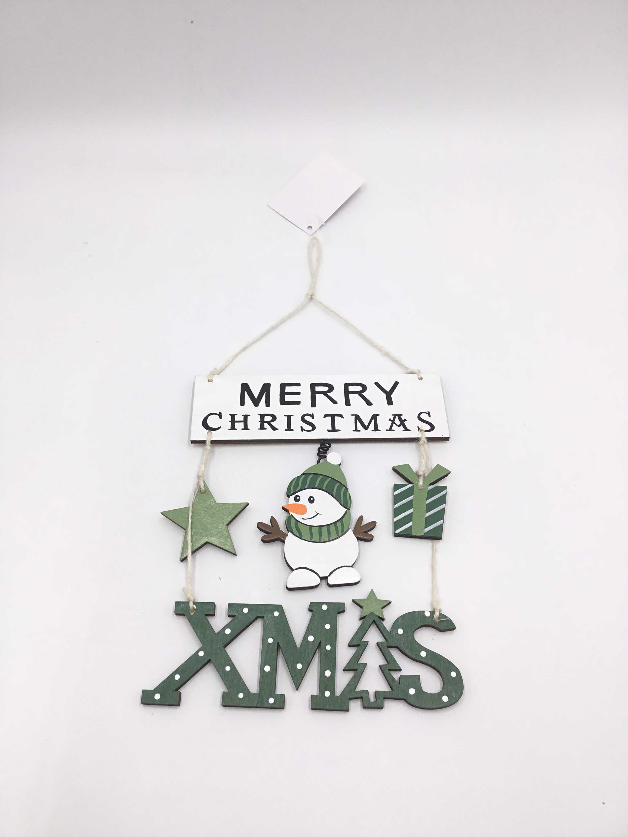 23LV012 Wooden Decoration, Christmas Hanging Porch Decor Indoor Outdoor Merry Christmas Santa Claus Welcome Hanging Sign
