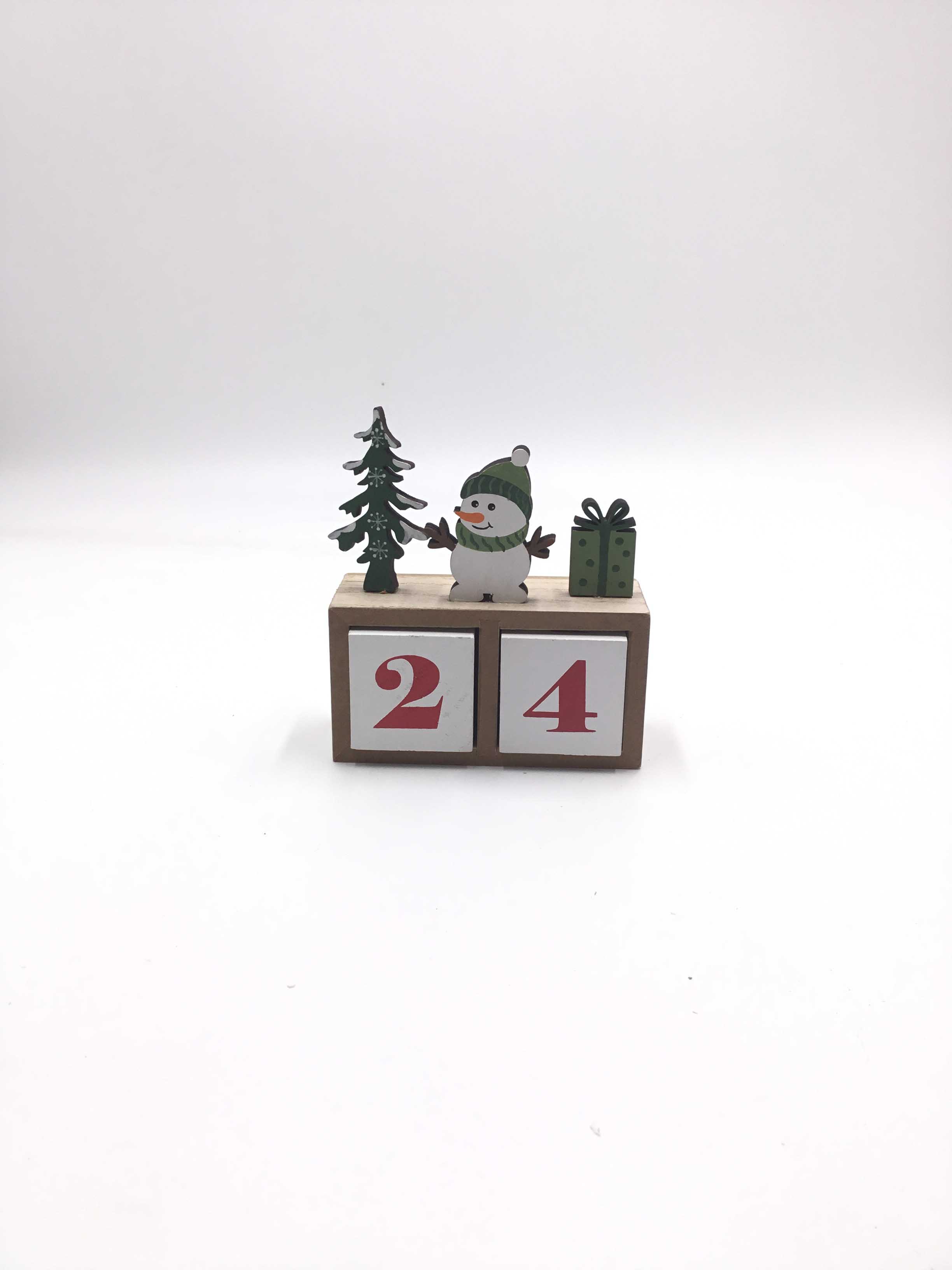 23LV015 DIY Christmas Wooden Calendar Tabletop Decoration Wood Crafts Xmas Decorations