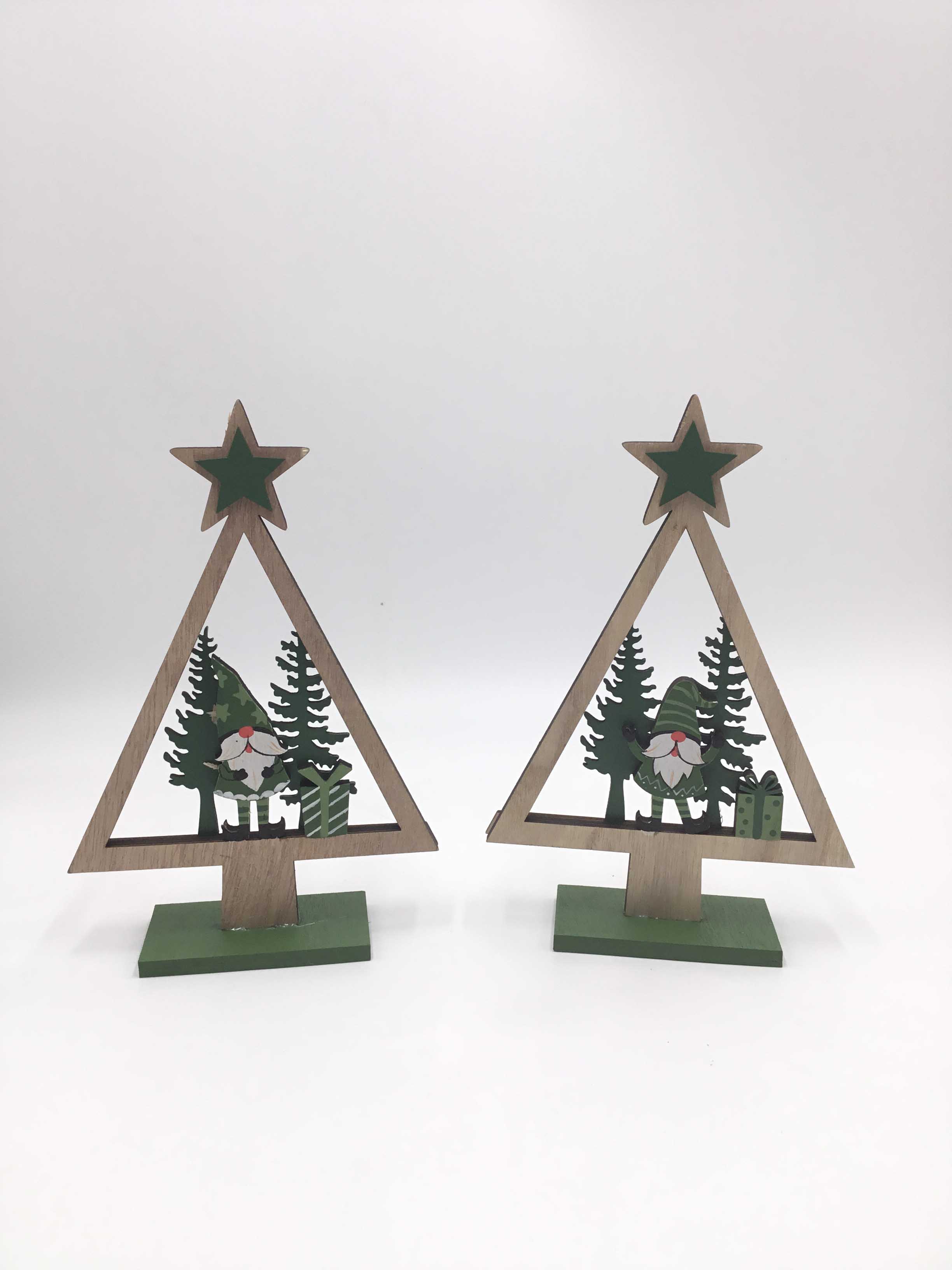 23LV020 Table Decoration of  Wooden Christmas Tree House