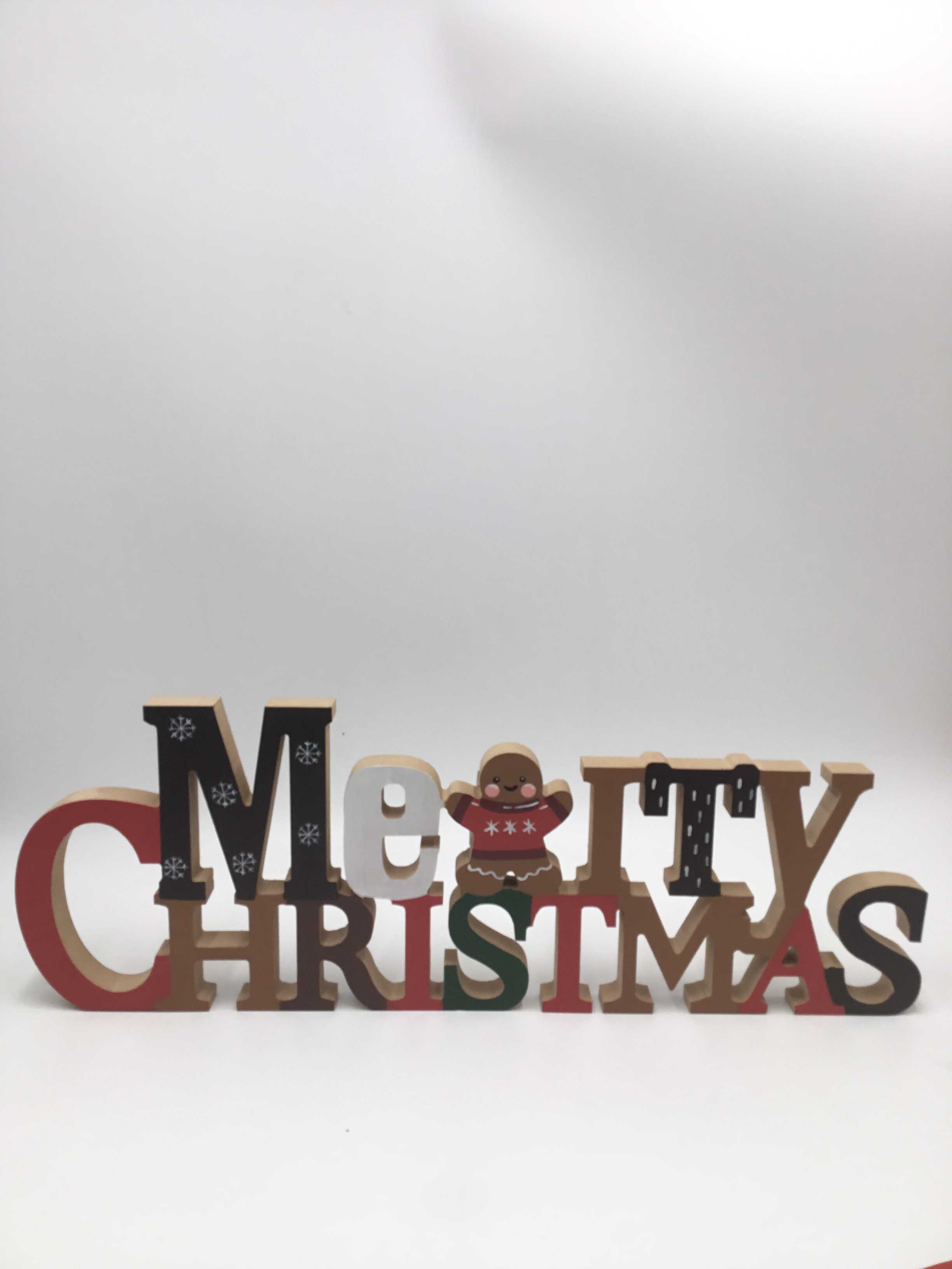 23JBR001 Merry Christmas Table set Decorations The gingerbread man Wooden Innovative Theme Ornament Tree Signs