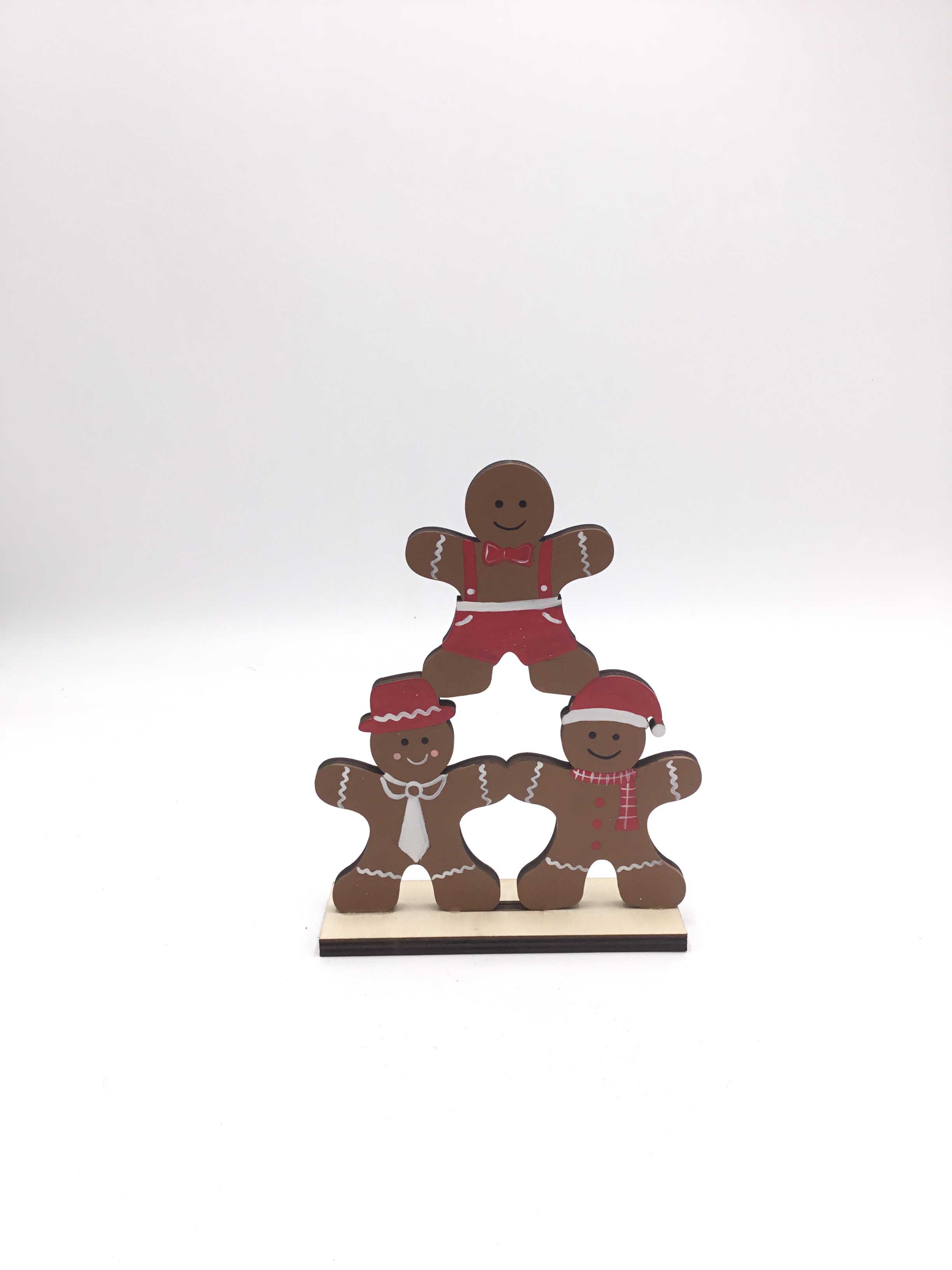 23JBR008 New Christmas decorative wooden custom gingerbread man decoration