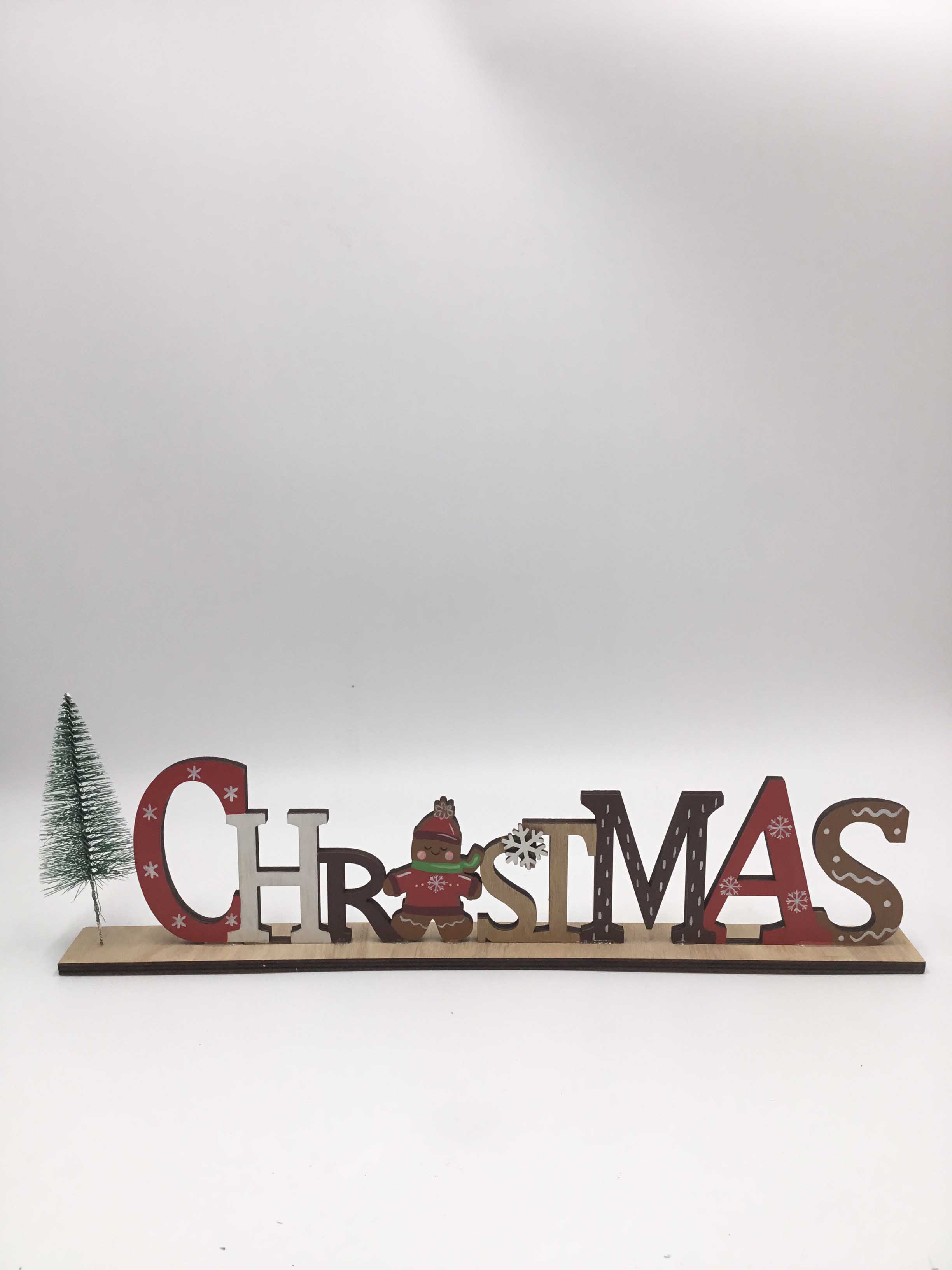 23JBR014 Christmas Table set Decorations the gingerbread man decoration Wooden Innovative Theme Ornament Tree Signs