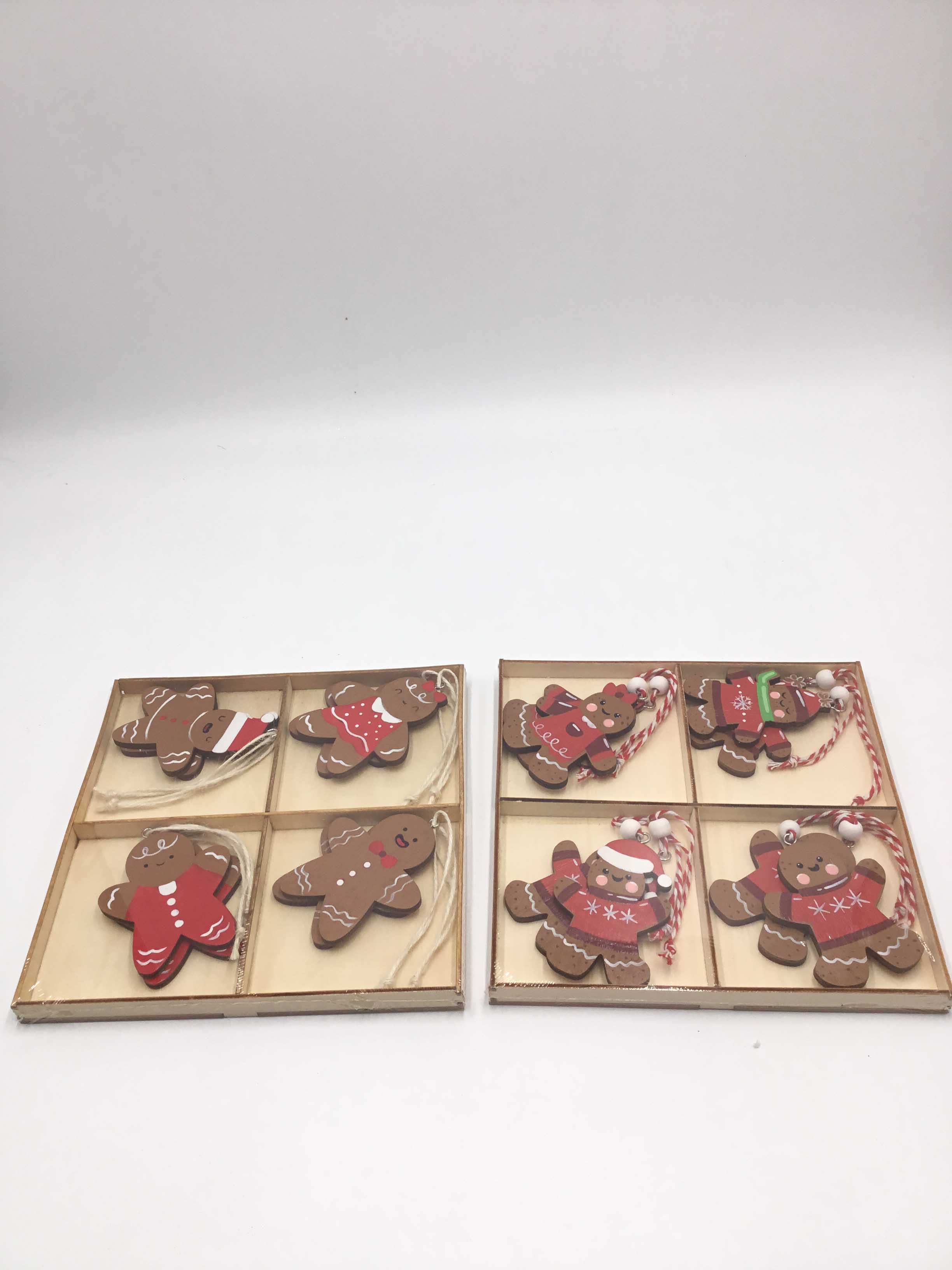 23JBR022 Wooden gingerbread Man Christmas ornaments: clips, pendants, ornaments
