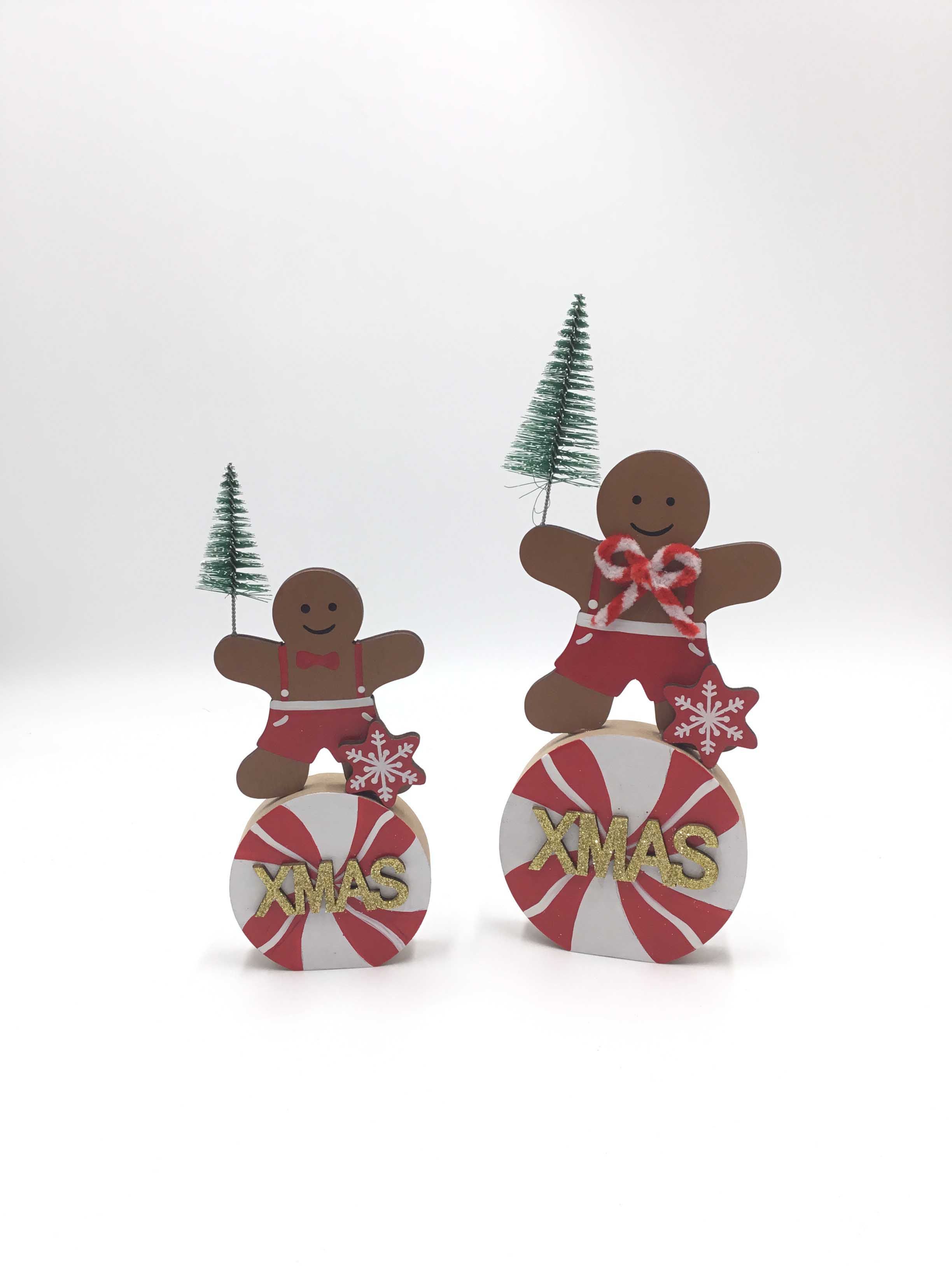 23JBR024 Wooden Christmas Trees Decoration Gingerbread Ornaments