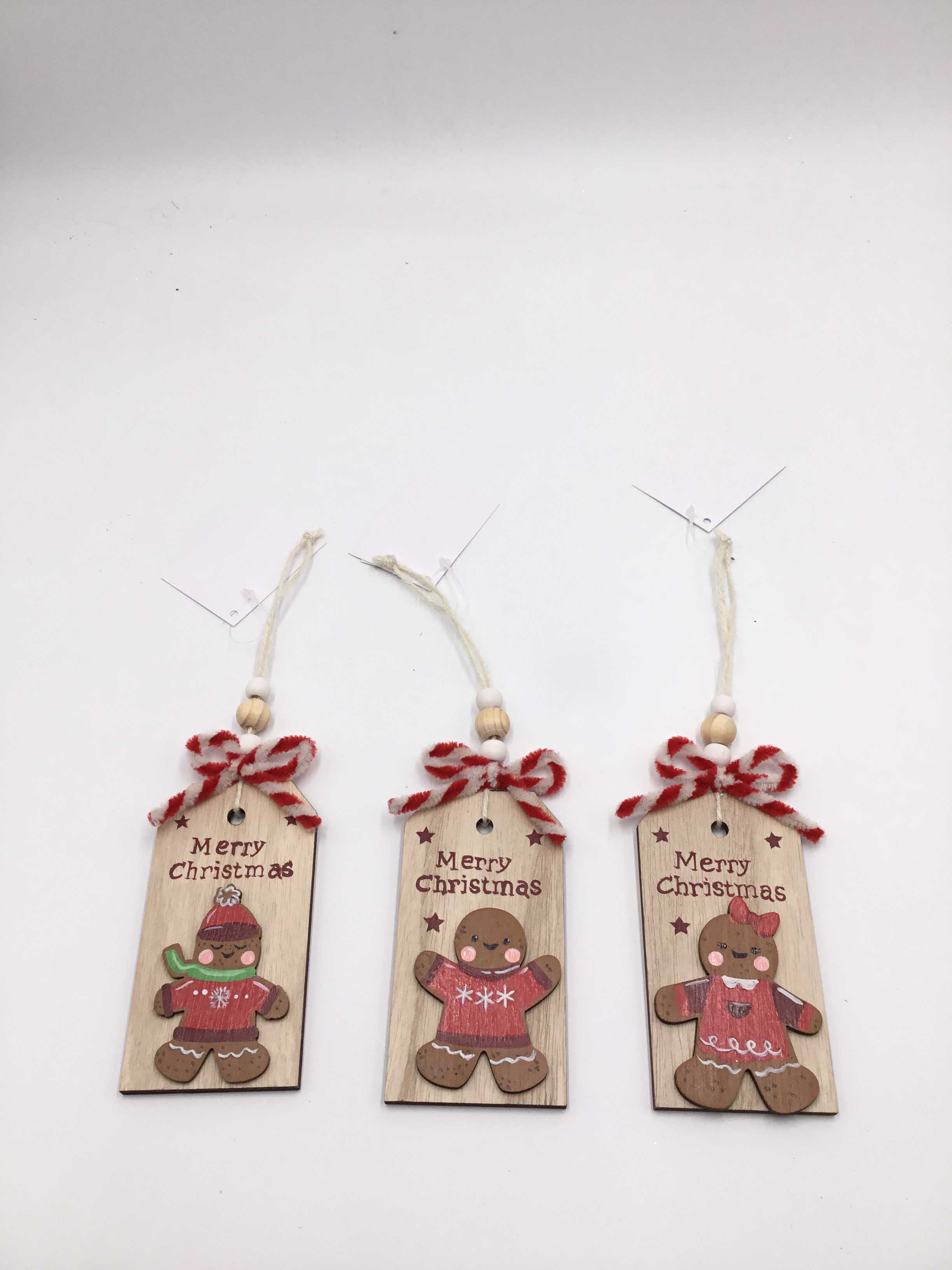 23JBR036 Merry christmas Doorknob Hanger Christmas Decoration wood ornament, The Gingerbread Man Decoration