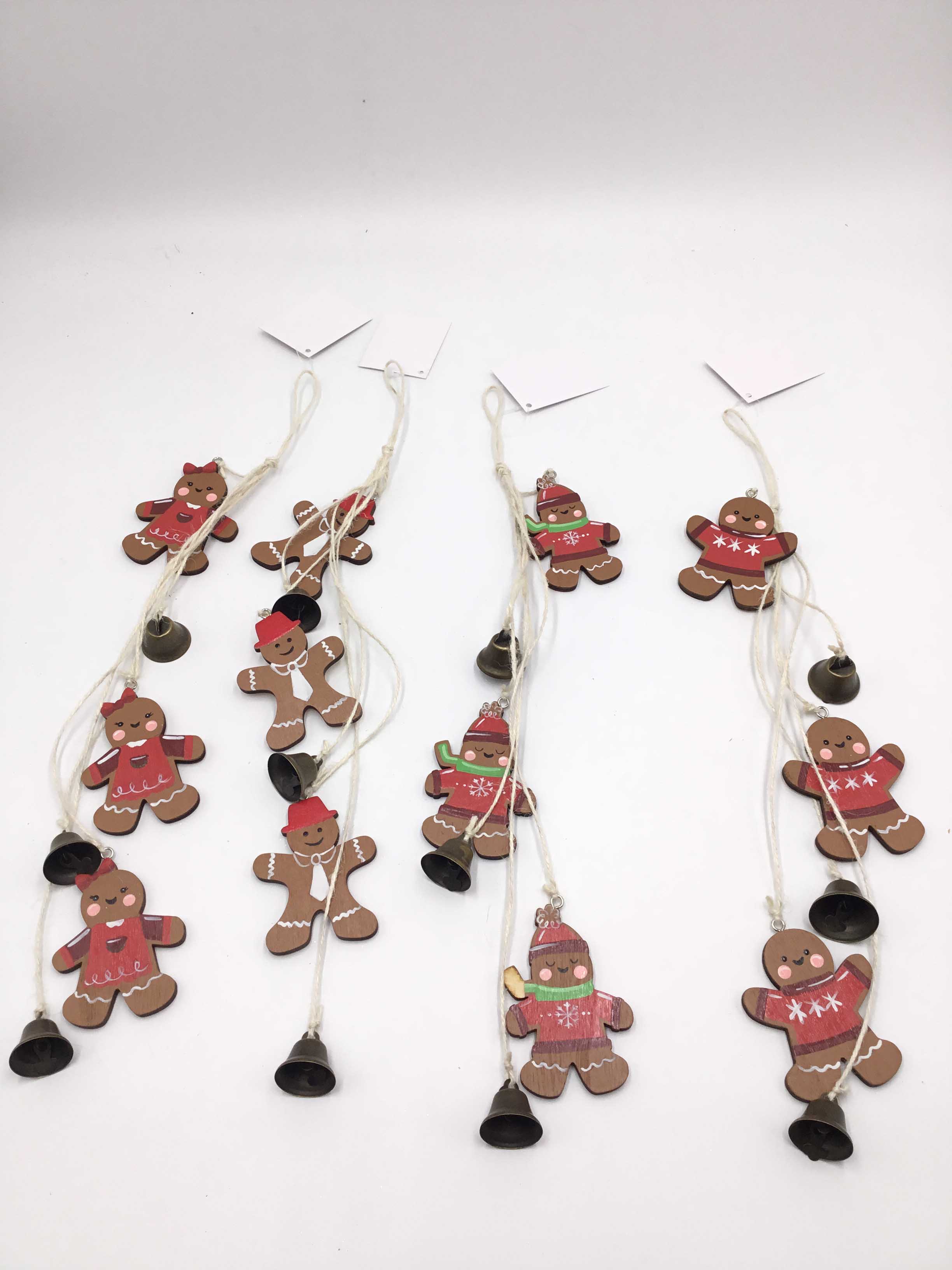 23JBR040 Christmas Creative Wooden Gingerbread Man Pendants Christmas Tree Ornament Wooden Hanging