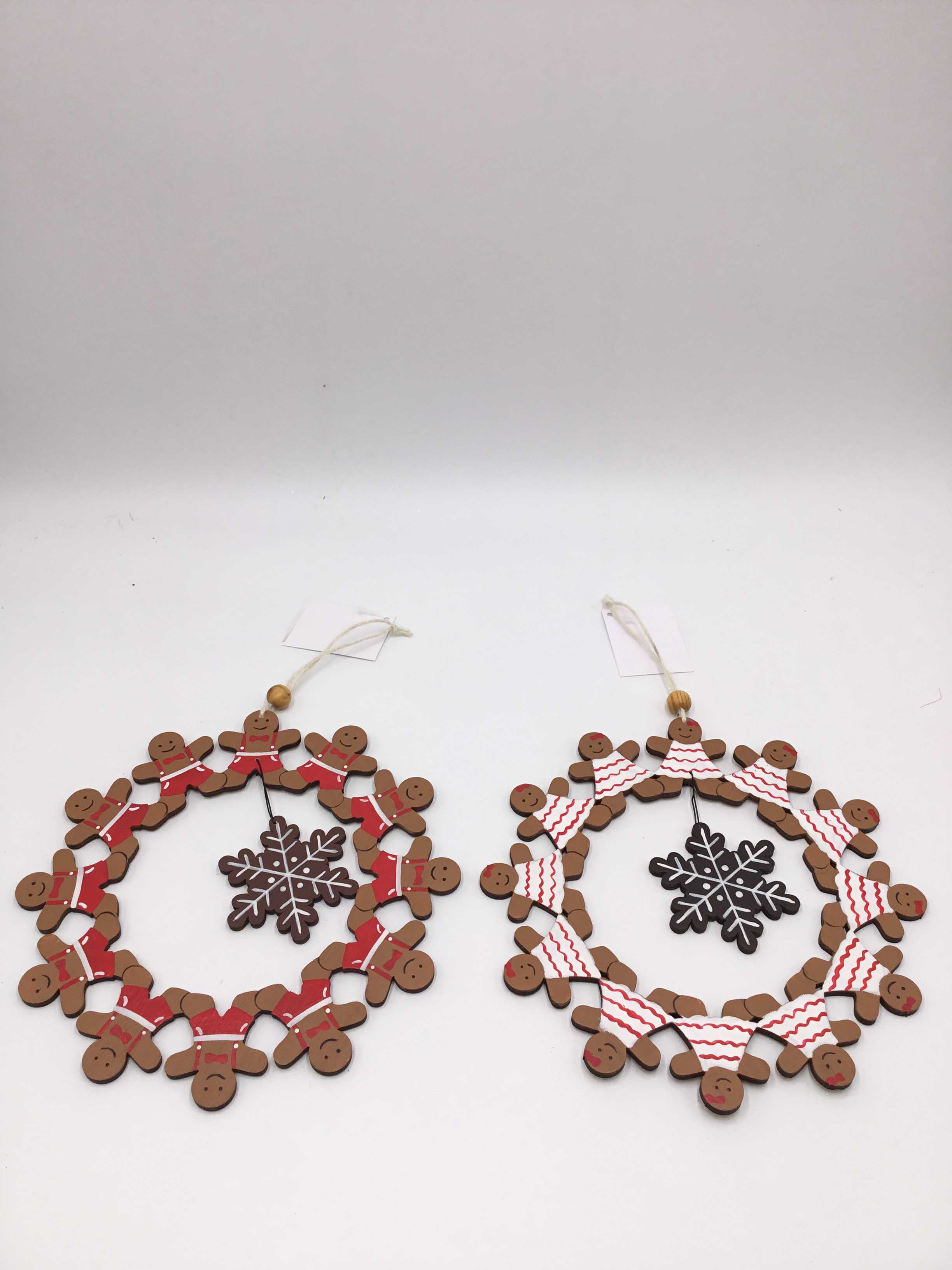 23JBR042 Christmas Creative Wooden Gingerbread Man Pendants Christmas Tree Ornament Wooden Hanging