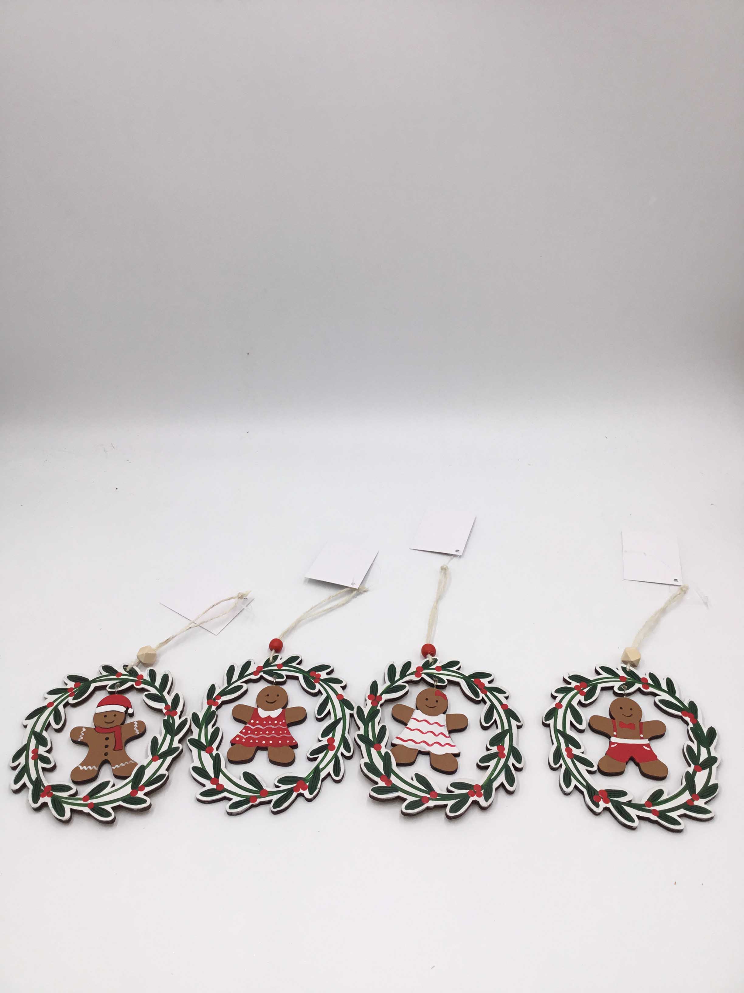 23JBR046 Christmas Creative Wooden Gingerbread Man Pendants Christmas Tree Ornament Wooden Hanging