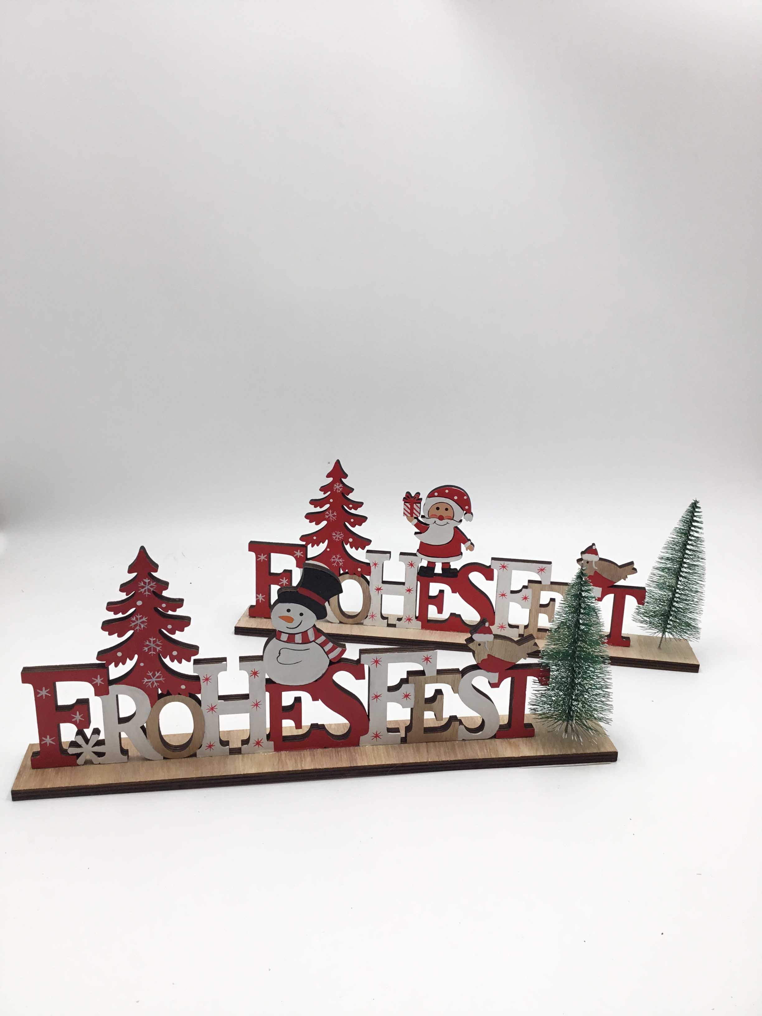 23H002 Classic Elements Merry Christmas Table Signs Christmas Wooden Letter Ornaments Decoration