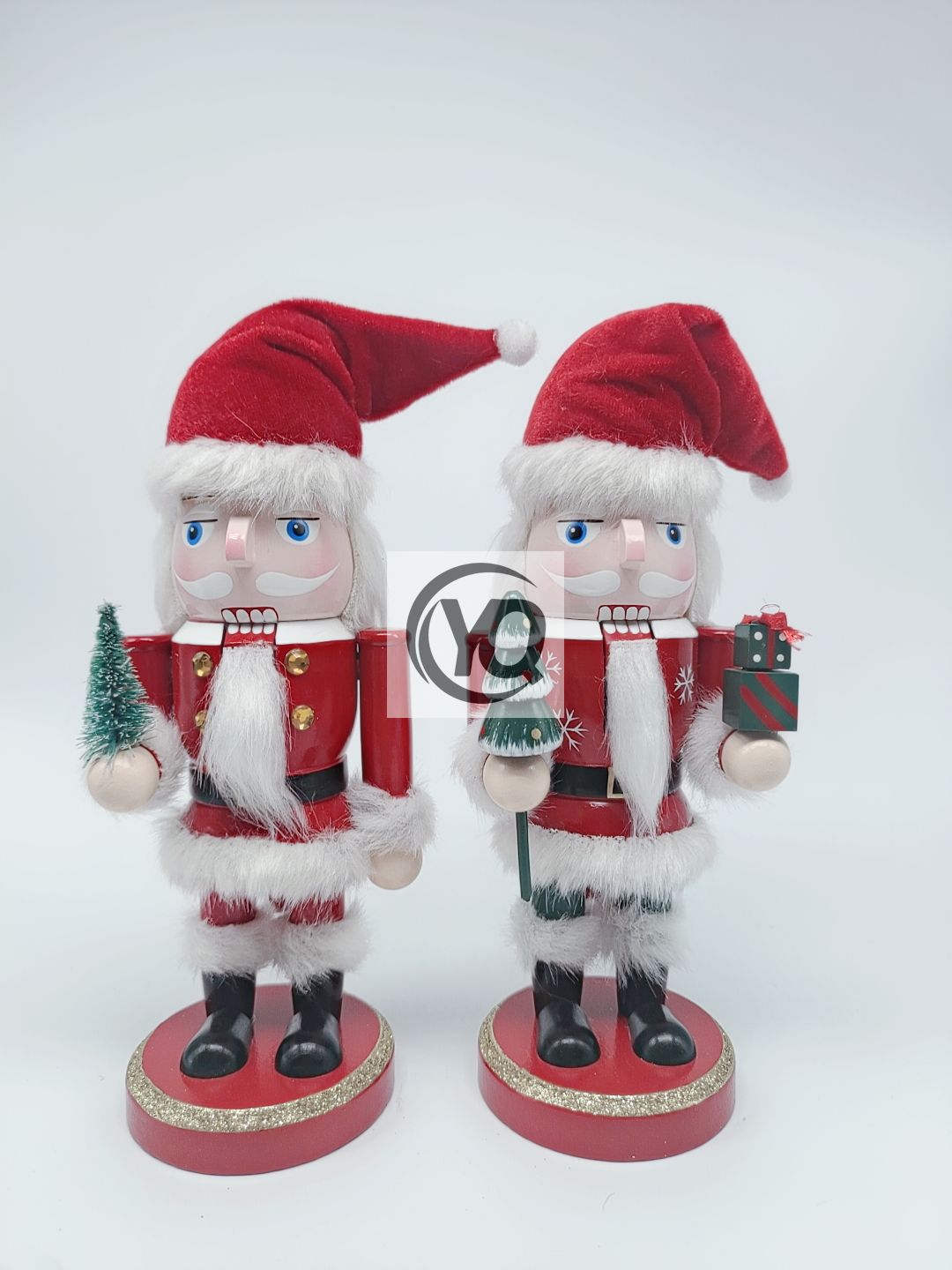 23YN500 Wooden Christmas Santa Clause Nutcracker H22.5CM