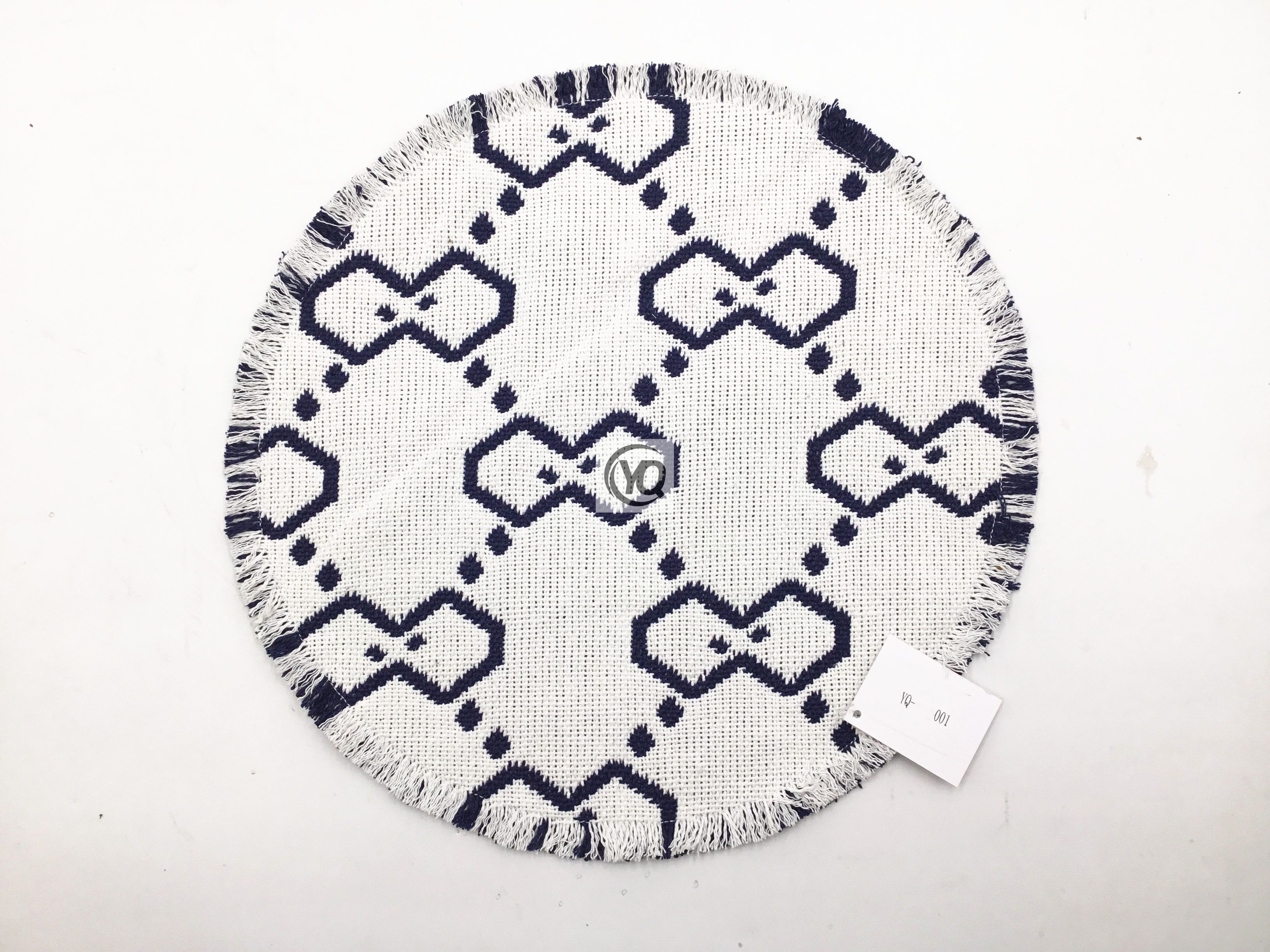 YQ-23SS001/018/019 100%Cotton Woven Round Placemat Dia38CM