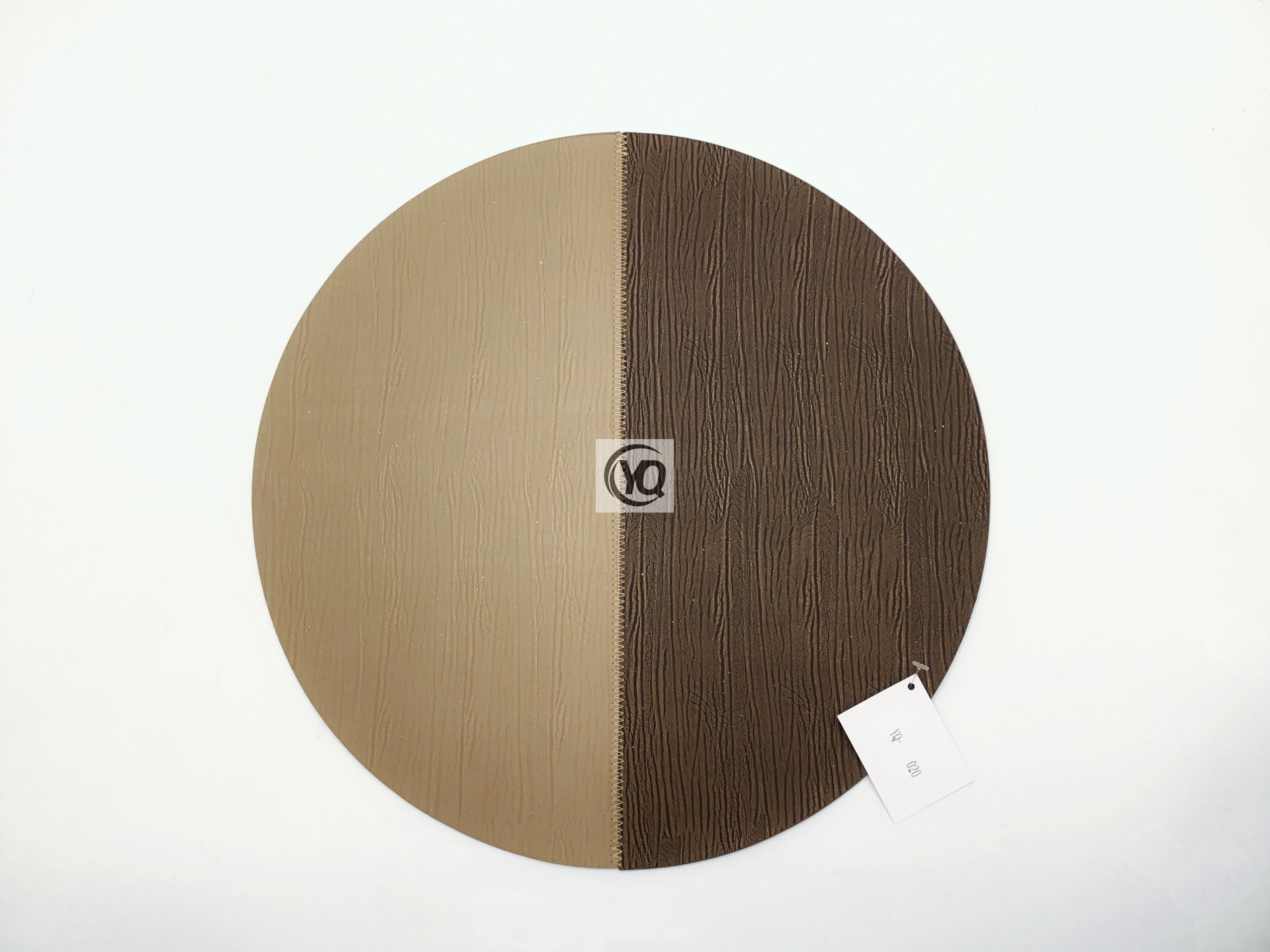 YQ-SS020/021 Fake Leather With Oxford Backside Two-Tone Color Placemat Dia38CM