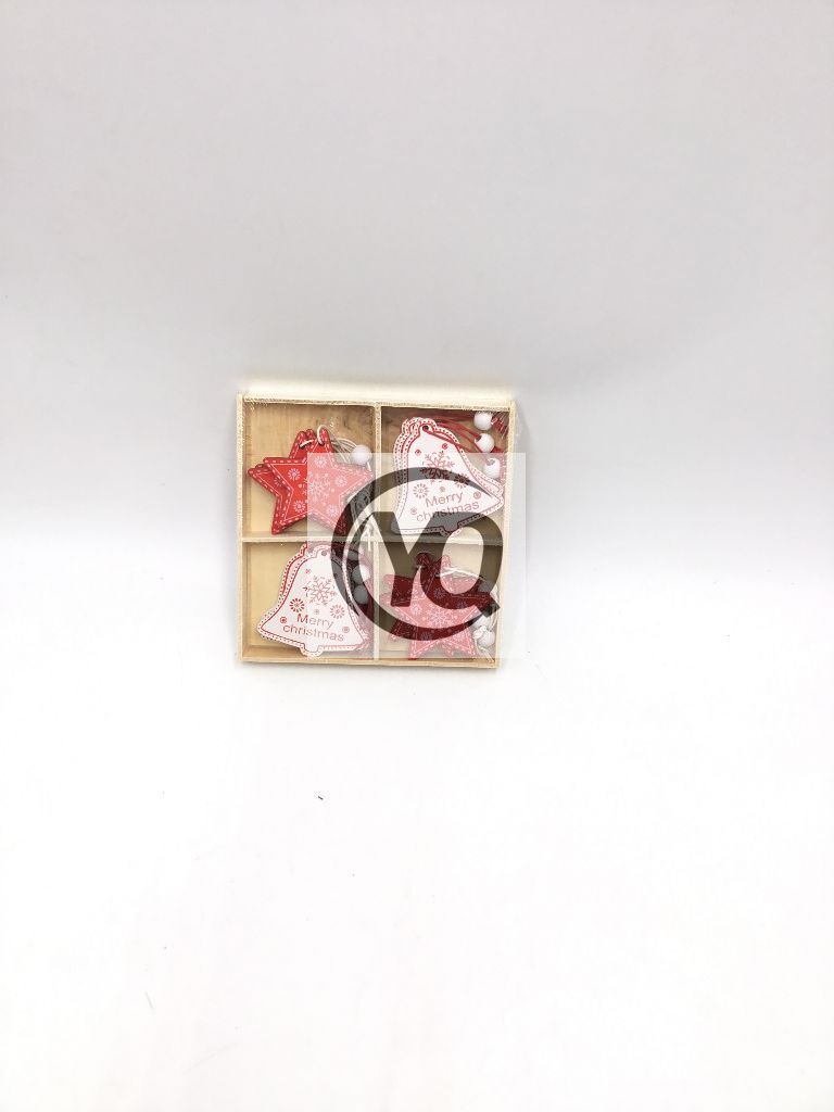 25H002 Wooden Christmas tree ornaments pendants Christmas tree snowflakes star bells love pendants